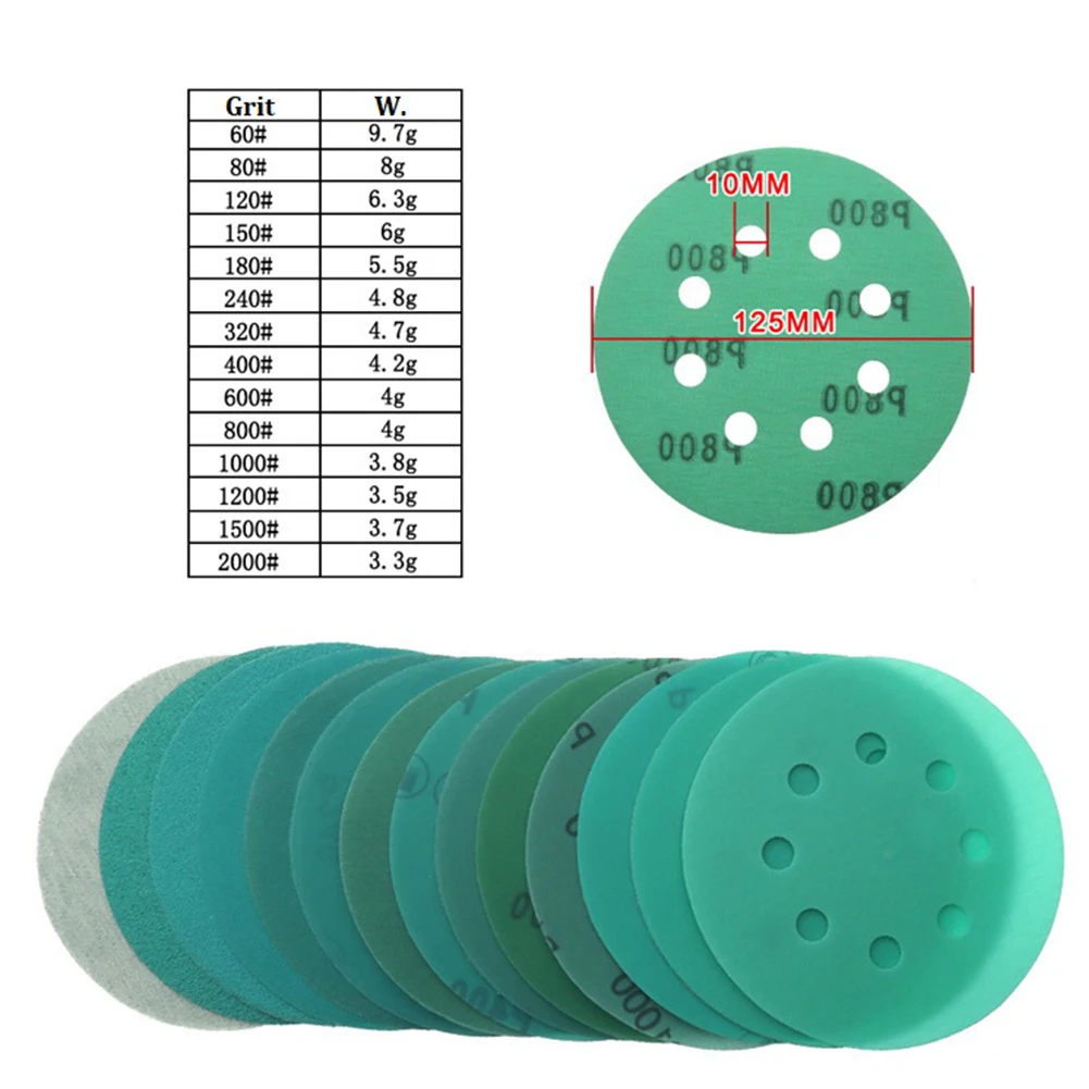 5pcs 5Inch 8Hole Sanding Discs Hook & Loop Wet Dry PET Film Green Sandpaper Polishing 60-2000 Optional Grit
5pcs 5Inch 8Hole Sanding Discs Hook & Loop Wet Dry PET Film Green Sandpaper Polishing 60-2000 Optional Grit