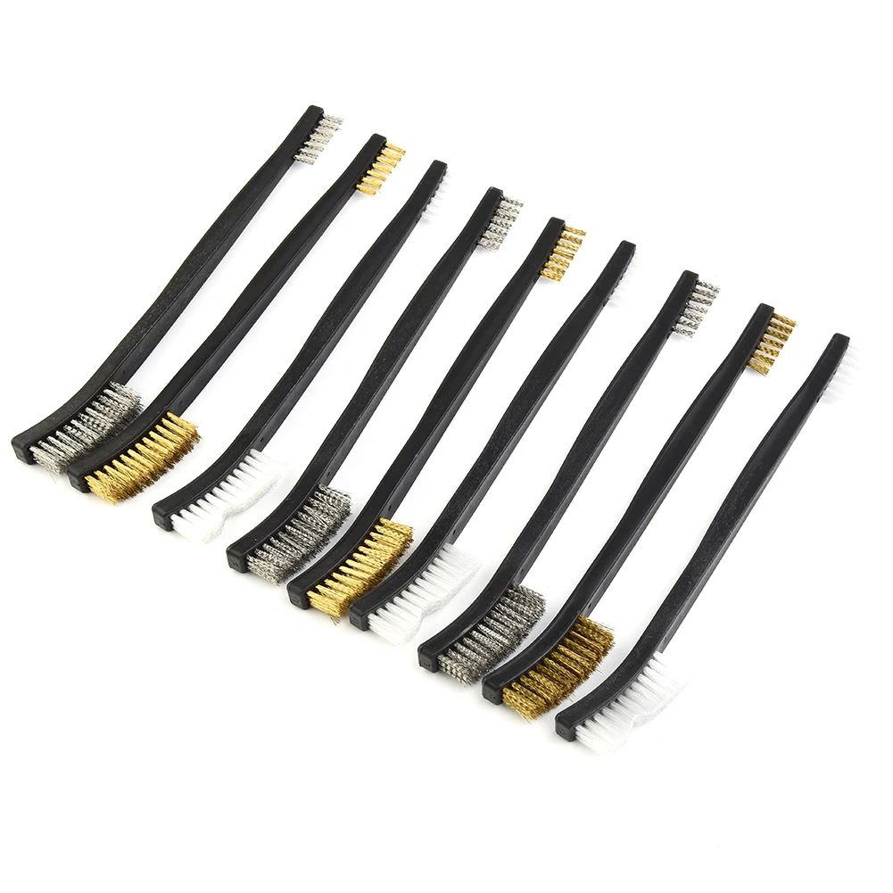 9Pcs Mini Wire Brush Set Steel Brass Nylon Cleaning Polishing Detail Metal Rust Brushes Cleaning Tools Home Kits Wire Brush
9Pcs Mini Wire Brush Set Steel Brass Nylon Cleaning Polishing Detail Metal Rust Brushes Cleaning Tools Home Kits Wire Brush