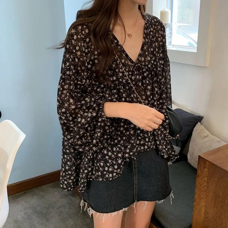 Sleeve Casual Loose SlimLady Clothes2022 Spring New Korean Floral Print LongV-neck Chiffon Shirt Women Sweet Tops Blouse
Sleeve Casual Loose SlimLady Clothes2022 Spring New Korean Floral Print LongV-neck Chiffon Shirt Women Sweet Tops Blouse