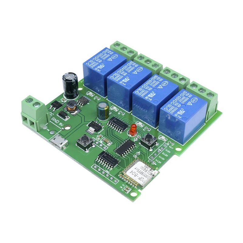 4 Channel WIFI Relay Switch Control Momentary Inching Relay Self-Lock Switch Module for DIY Smart Remote Control
4 Channel WIFI Relay Switch Control Momentary Inching Relay Self-Lock Switch Module for DIY Smart Remote Control