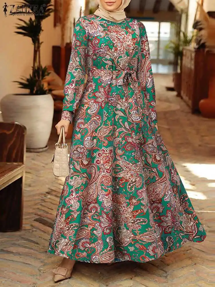 ZANZEA Autumn Women Maxi Robe Islamic Clothing Floral Printed Muslim Dress O-Neck Long Sleeve O-Neck Vintage Elegant Sundress
ZANZEA Autumn Women Maxi Robe Islamic Clothing Floral Printed Muslim Dress O-Neck Long Sleeve O-Neck Vintage Elegant Sundress