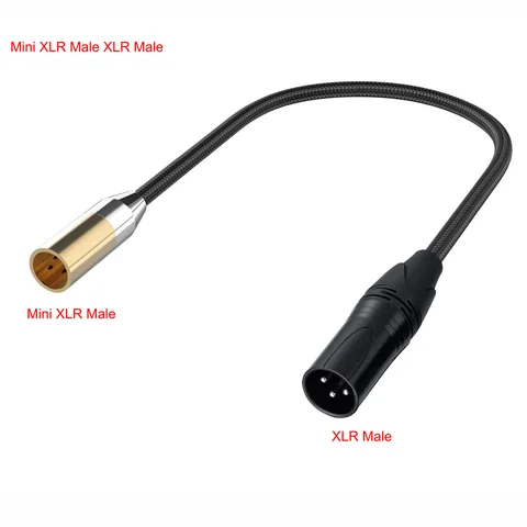 Плетеный мини-кабель Bochara с разъемом XLR «папа»-«папа» «мама», фольга + Плетеный экранированный 3-контактный позолоченный кабель