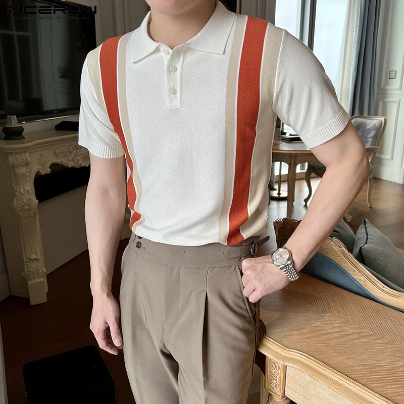 Красивые хорошо облегающие Топы INCERUN, новые мужские трикотажные контрастные цветные рубашки с коротким рукавом, стильная мужская блуза с от...
Красивые хорошо облегающие Топы INCERUN, новые мужские трикотажные контрастные цветные рубашки с коротким рукавом, стильная мужская блуза с от...