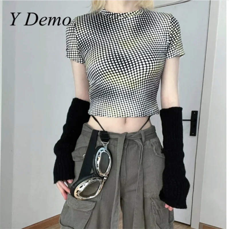 Y Demo Y2k Retro Dots Printing Short Sleeve T-shirt Casual Women's Crop Tops With Glove Summer 2022
Y Demo Y2k Retro Dots Printing Short Sleeve T-shirt Casual Women's Crop Tops With Glove Summer 2022