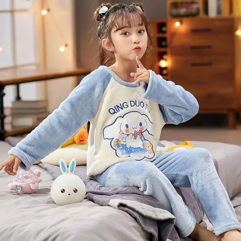 New Kawaii Cartoon Sanrios Plush Pajamas Cinnamoroll Kuromi Kittys Cute Anime Winter Children Dormitory Tracksuit Suit Thicken
New Kawaii Cartoon Sanrios Plush Pajamas Cinnamoroll Kuromi Kittys Cute Anime Winter Children Dormitory Tracksuit Suit Thicken