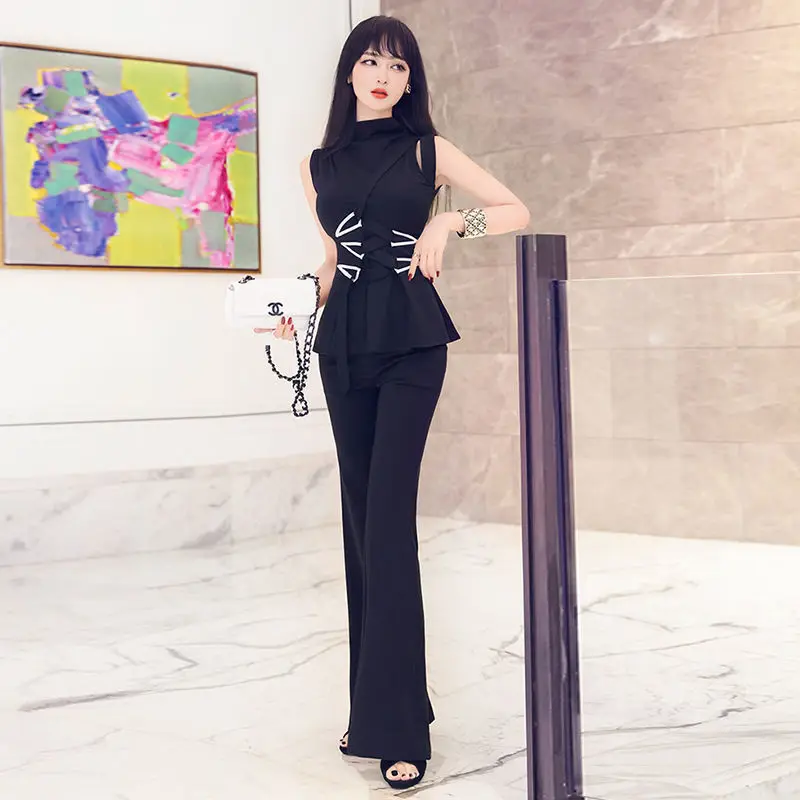 2022 Women Summer Fashion Two-piece Sets Female Solid Color Sleeveless T-shirt + High Waist Casual Flare Pants Ladies Suits V11
2022 Women Summer Fashion Two-piece Sets Female Solid Color Sleeveless T-shirt + High Waist Casual Flare Pants Ladies Suits V11