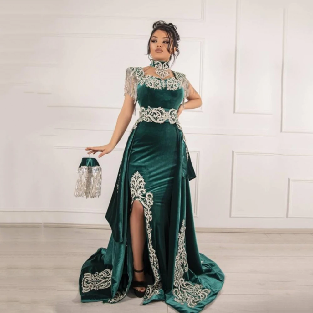 Msikoods Green Velour Detachable Skirt Two Piece Lace Moroccan Caftan Dress Dubai Saudi Arabic Evening Dress Abaya Prom Dress
Msikoods Green Velour Detachable Skirt Two Piece Lace Moroccan Caftan Dress Dubai Saudi Arabic Evening Dress Abaya Prom Dress