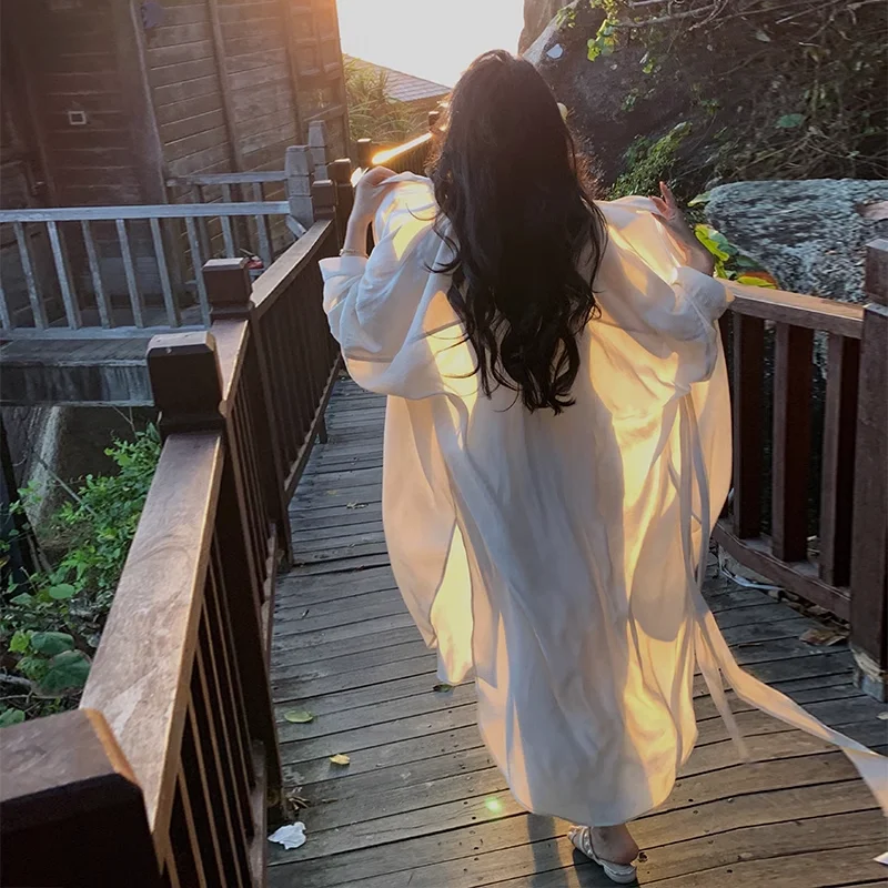 Long Shawl Women Sunscreen Clothes Long-sleeve Cardigan Casual Shirt Summer Thin Coat Korean Fashion Solid Color Blouse
Long Shawl Women Sunscreen Clothes Long-sleeve Cardigan Casual Shirt Summer Thin Coat Korean Fashion Solid Color Blouse