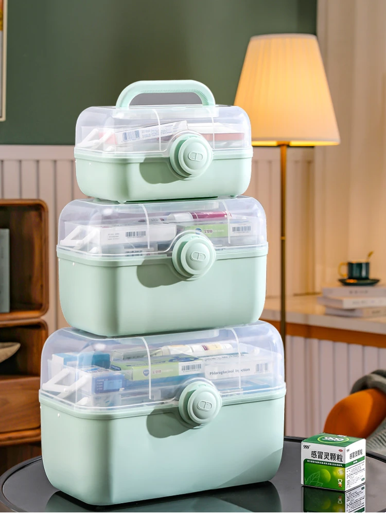 Portable First Aid Kit Storage Box 3 Layer Plastic High Capacity Multi-Functional Family Emergency Medicine Chest with Handle 
Portable First Aid Kit Storage Box 3 Layer Plastic High Capacity Multi-Functional Family Emergency Medicine Chest with Handle