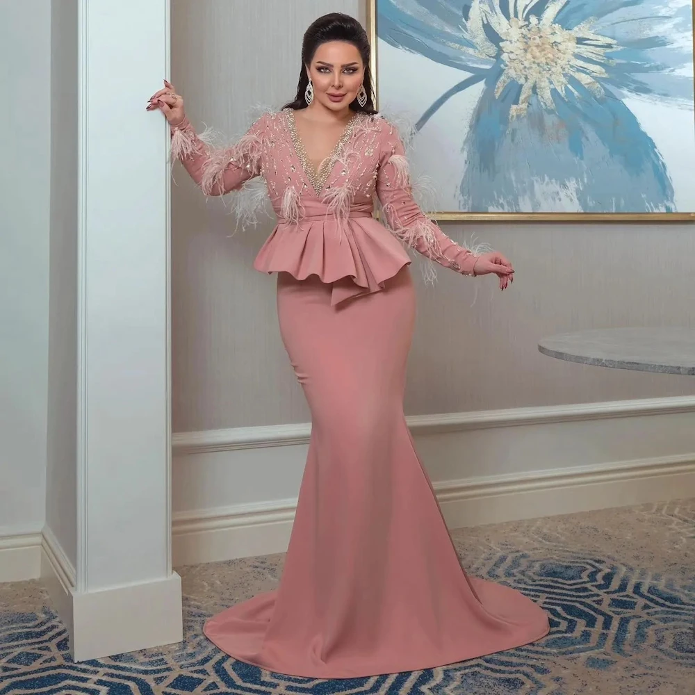 ROSELLA Exquisite V-neck Mermaid Beadings Floor Length Women Formal Evening Dress Zipper Up Long Sleeves Prom Gown New 2023
ROSELLA Exquisite V-neck Mermaid Beadings Floor Length Women Formal Evening Dress Zipper Up Long Sleeves Prom Gown New 2023