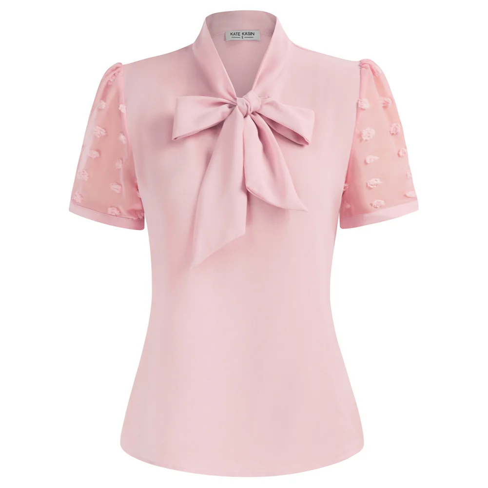 Grace Karin Bow-Knot Decorated Shirt Women Loose Fit Short Sleeve Pullover Tops Office Lady Shirt Tops With Bow Tie A50
Grace Karin Bow-Knot Decorated Shirt Women Loose Fit Short Sleeve Pullover Tops Office Lady Shirt Tops With Bow Tie A50