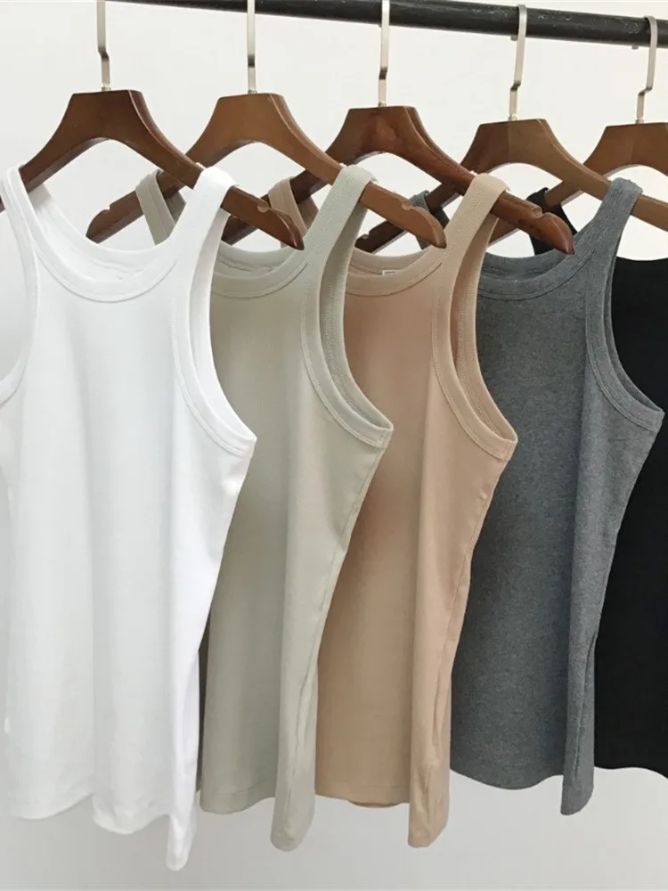 Women Sleeveless Tank Top lady Slim Stretch O-neck Vest Slim Camis Casual Fashion Bottoming Top 
Women Sleeveless Tank Top lady Slim Stretch O-neck Vest Slim Camis Casual Fashion Bottoming Top