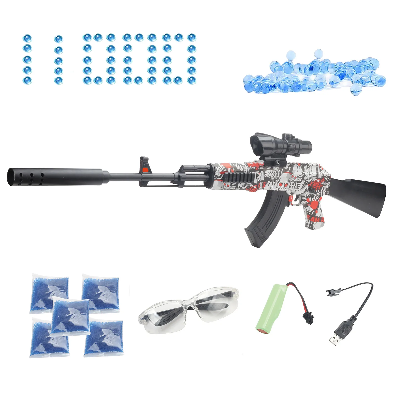AK47 Electric Splatter Gel Ball With 11000 Water Beads Bullet Airsoft Automatic Burst Quick Shooting Handgun Outdoor Boy CS Game
AK47 Electric Splatter Gel Ball With 11000 Water Beads Bullet Airsoft Automatic Burst Quick Shooting Handgun Outdoor Boy CS Game