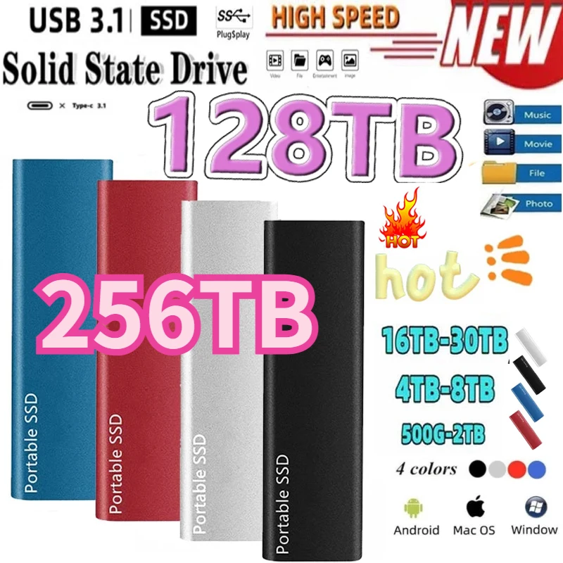 New 2TB M.2 SSD 500GB 2TB 4TB 128TB Type-C 1TB External Hard Drive Usb 3.1 Mobile Solid State Hard Disks for Notebook Laptop/mac
New 2TB M.2 SSD 500GB 2TB 4TB 128TB Type-C 1TB External Hard Drive Usb 3.1 Mobile Solid State Hard Disks for Notebook Laptop/mac