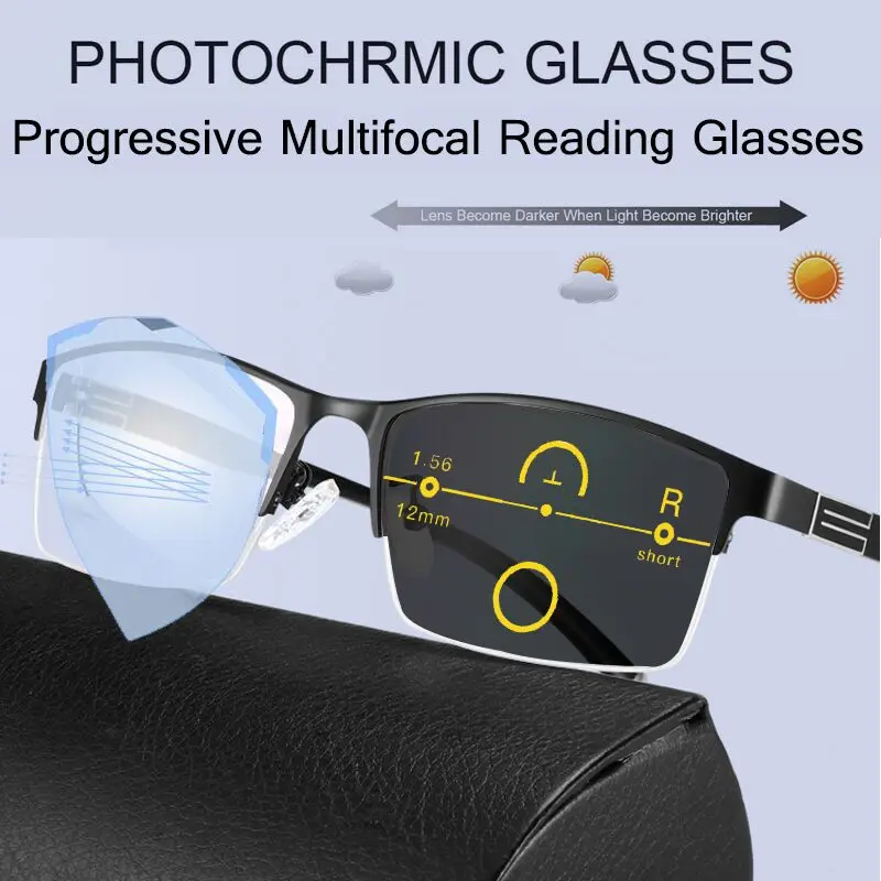 Flexible TR90 Frame Progressive Photochromic Reading Glasses Men Bifocal Multifocal Presbyopic Glasses UV protection EyeGlasses
Flexible TR90 Frame Progressive Photochromic Reading Glasses Men Bifocal Multifocal Presbyopic Glasses UV protection EyeGlasses