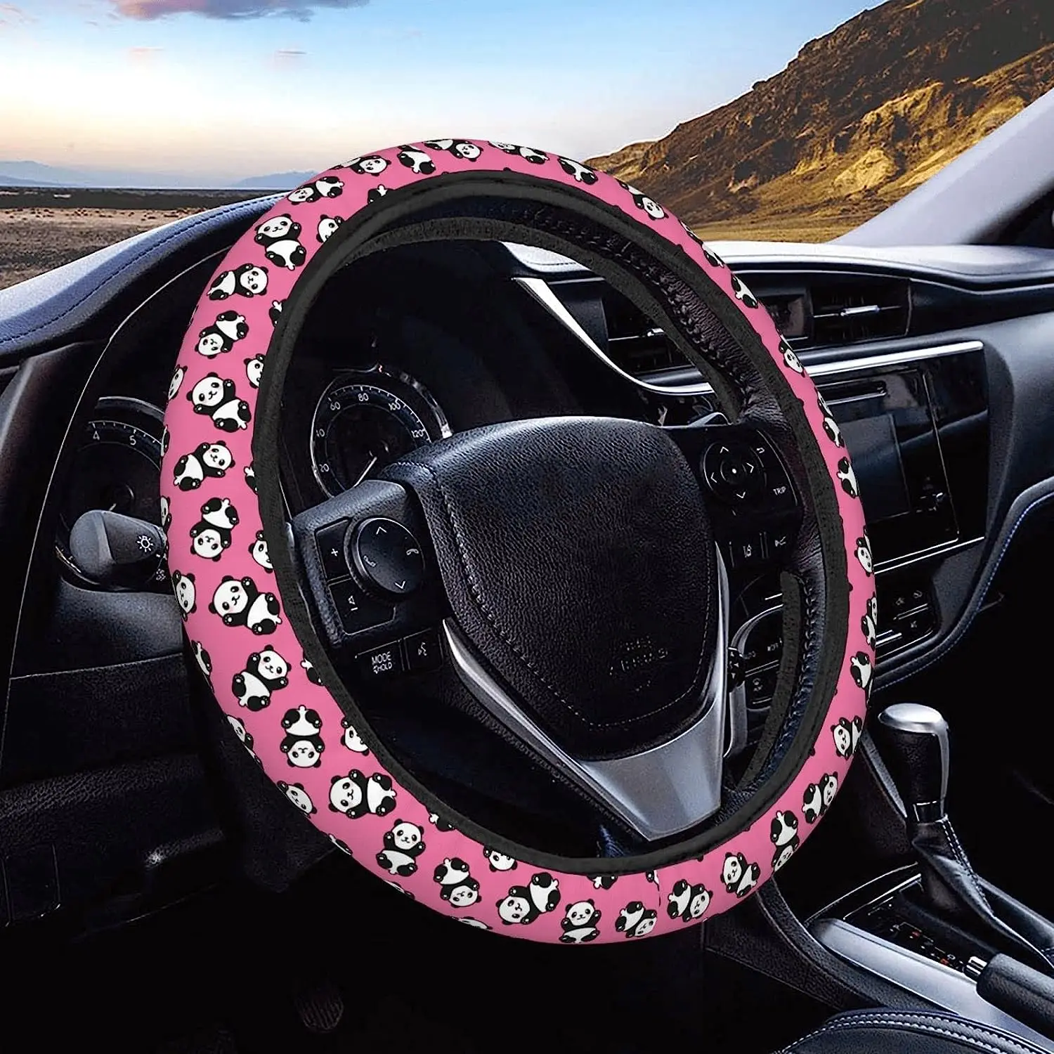 Panda Cartoon Pink Steering Wheel Cover for Women Girls 15 Inch Universal Auto Car Anti Slip Wrap Steering Wheel Covers
Panda Cartoon Pink Steering Wheel Cover for Women Girls 15 Inch Universal Auto Car Anti Slip Wrap Steering Wheel Covers