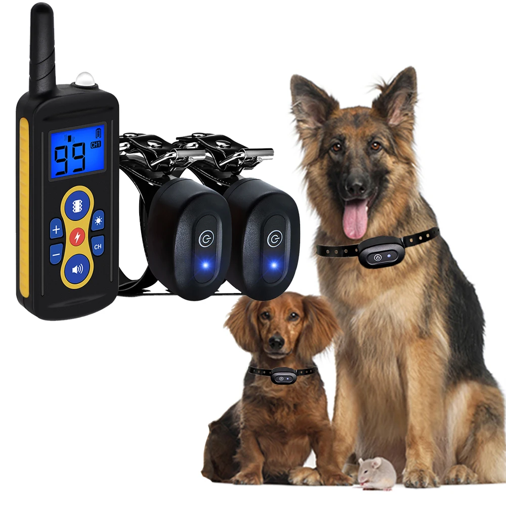 Ultrasonic Dog Training Collar Anti Bark Electric Shocker Strict Pet Training Equipment 800M Electric Shock Collar For Dogs
Ultrasonic Dog Training Collar Anti Bark Electric Shocker Strict Pet Training Equipment 800M Electric Shock Collar For Dogs