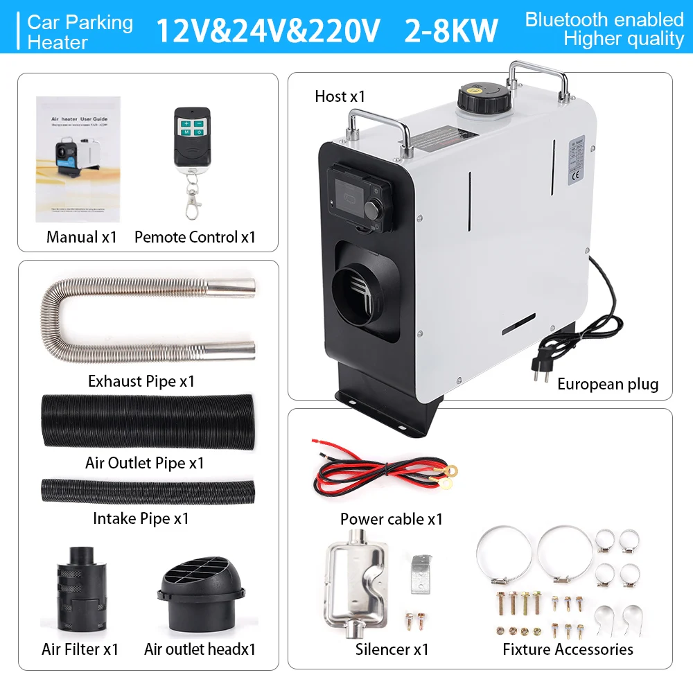 2/5/8 кВт дизельный воздухонагреватель 12 В 24 В 220 В автомобильный обогреватель с дистанционным управлением Bluetooth для автомобиля, грузовика, лодки, автофургона, дизельный обогреватель, аксессуар
2/5/8 кВт дизельный воздухонагреватель 12 В 24 В 220 В автомобильный обогреватель с дистанционным управлением Bluetooth для автомобиля, грузовика, лодки, автофургона, дизельный обогреватель, аксессуар