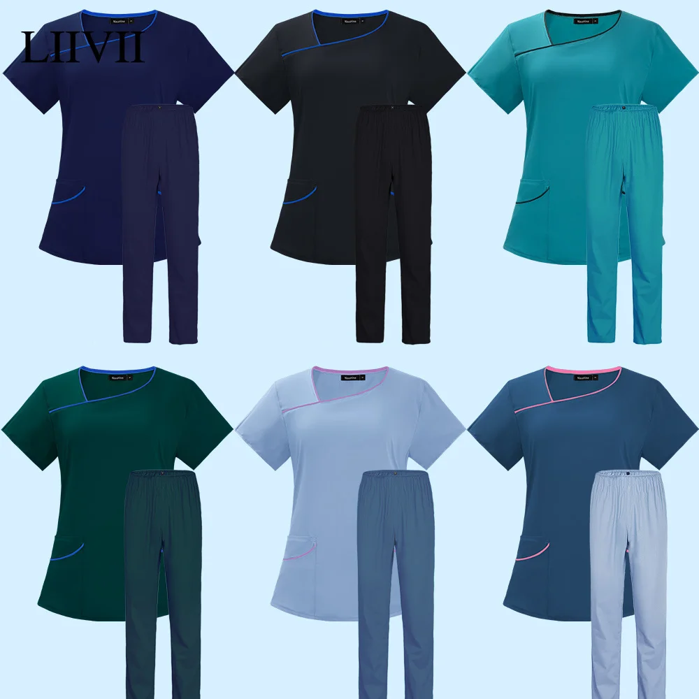 Women Men Doctor Uniform Nursing Scrub Set Nurse Workwear Women Health Service Outfit Work Clothing Top and Pant Scrubs Uniforms 
Women Men Doctor Uniform Nursing Scrub Set Nurse Workwear Women Health Service Outfit Work Clothing Top and Pant Scrubs Uniforms