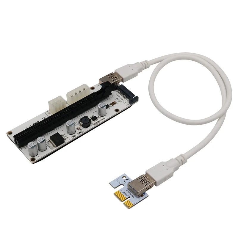 60CM PCI-E 1X To 16X Extender PCIE Riser Card + 4Pin 6Pin SATA Power Interface + LED For BTC Miner Mining
60CM PCI-E 1X To 16X Extender PCIE Riser Card + 4Pin 6Pin SATA Power Interface + LED For BTC Miner Mining