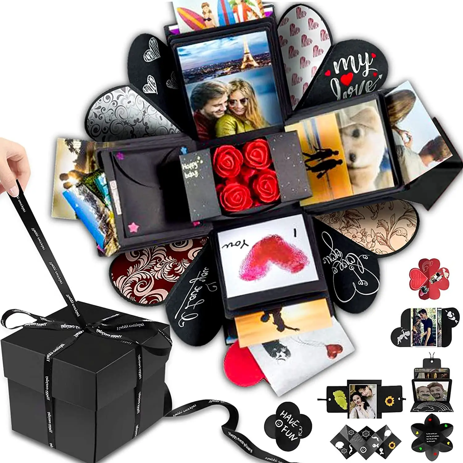 Creative Surprise Explosion Box Scrapbook DIY Handmade Photo Album Gift Box Set for Valentine Birthday Wedding Anniversary
Creative Surprise Explosion Box Scrapbook DIY Handmade Photo Album Gift Box Set for Valentine Birthday Wedding Anniversary