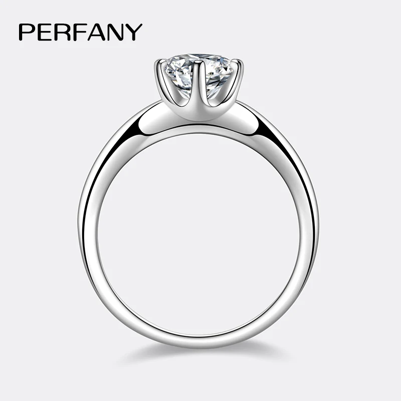 PERFANY 0 5-2 карата кольцо с муассанитом для женщин S925 чистое серебро лабораторное GRA