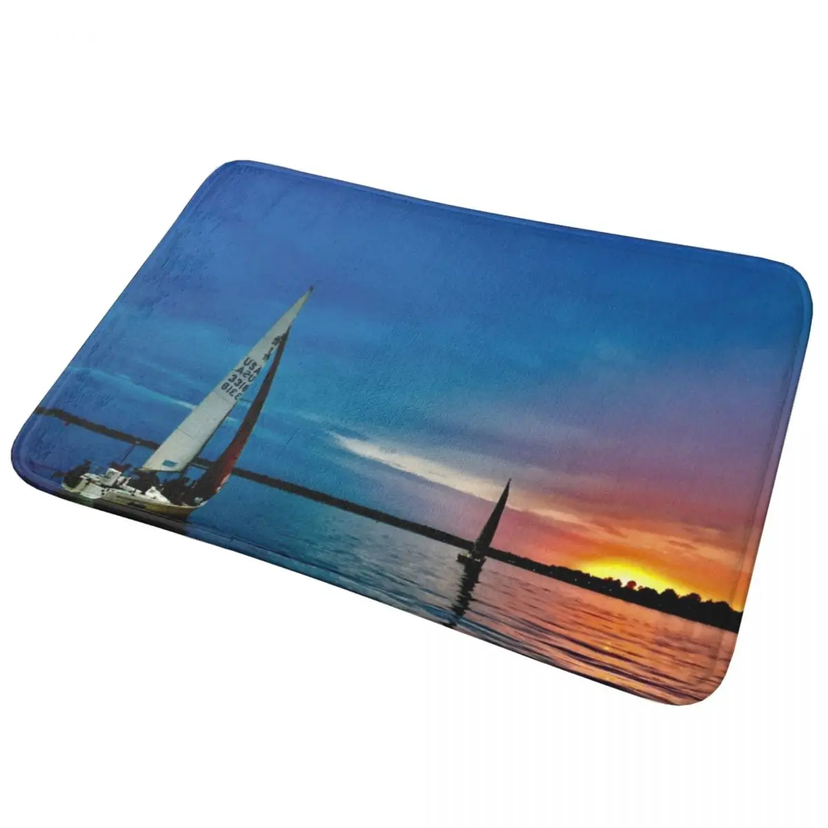 

Blue Sunset Doormat Anti-skid Super Absorbent Bathroom Floor Mats Home Entrance Rugs Living Room Bedroom Carpet Outdoor Footpad