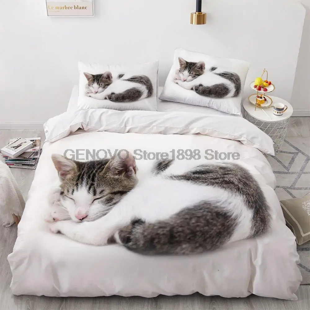 3D Bedding Sets White Duvet Quilt Cover Set Comforter Bed Linen Pillowcase King Queen 140*210cm Size Dogs Pet Dog Cat Design
3D Bedding Sets White Duvet Quilt Cover Set Comforter Bed Linen Pillowcase King Queen 140*210cm Size Dogs Pet Dog Cat Design