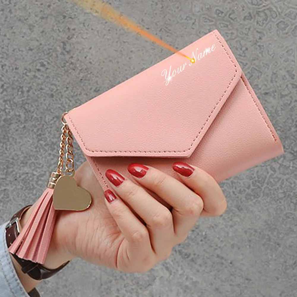 2022 Short Women Wallets Free Name Customized Fashion Mini Cute Quality Female Wallet Card Holder Tassel Pendant Women's Purse
2022 Short Women Wallets Free Name Customized Fashion Mini Cute Quality Female Wallet Card Holder Tassel Pendant Women's Purse