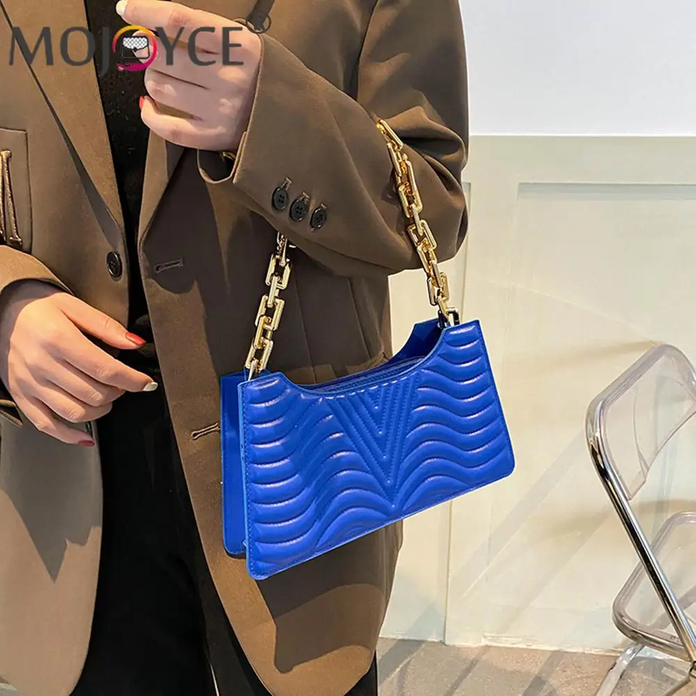 Fashion Women Water Ripple Indentation Top-handle Bag Elegant Lady PU Leather Acrylic Thick Chain Small Messenger Handbags
Fashion Women Water Ripple Indentation Top-handle Bag Elegant Lady PU Leather Acrylic Thick Chain Small Messenger Handbags