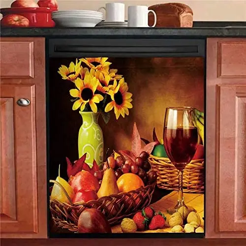 Wine Theme Dishwasher Magnet,Sunflower Grape Kitchen Decor Panels,Country Fruit Refrigerator Door Magnetic Sticker Cover,Vineyar
Wine Theme Dishwasher Magnet,Sunflower Grape Kitchen Decor Panels,Country Fruit Refrigerator Door Magnetic Sticker Cover,Vineyar