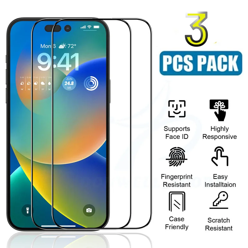 3Pcs 9D Tempered Glass for iPhone 14 Pro Max Full Screen Protector Glass for Apple iPhone 14 Max Premium Protection Film
3Pcs 9D Tempered Glass for iPhone 14 Pro Max Full Screen Protector Glass for Apple iPhone 14 Max Premium Protection Film