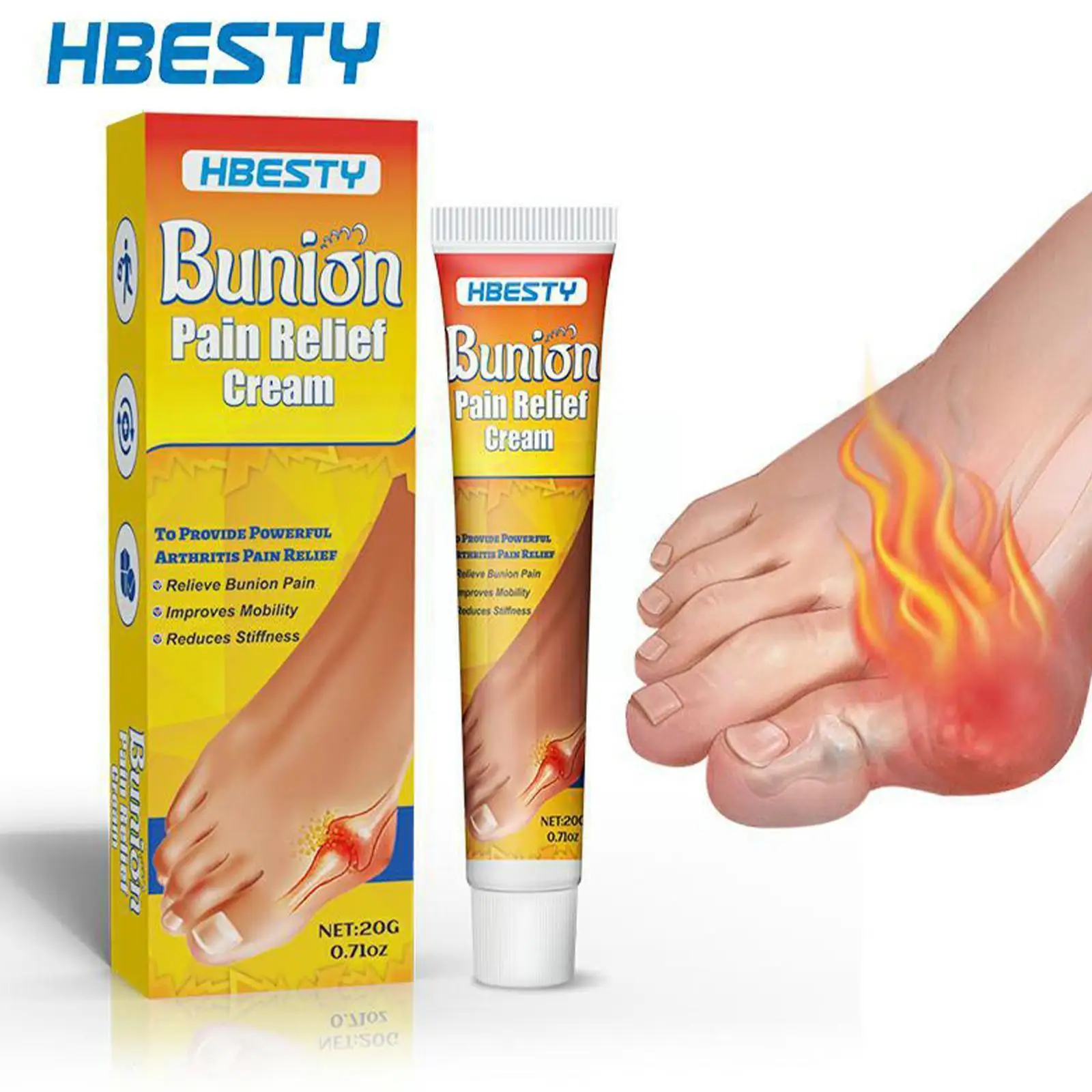 20g Bunion Gout Pain Relief Ointment Toe Joint Care Treatment Lumbar Gel Cold Cream Knee Compress Arthritis L3C5
20g Bunion Gout Pain Relief Ointment Toe Joint Care Treatment Lumbar Gel Cold Cream Knee Compress Arthritis L3C5