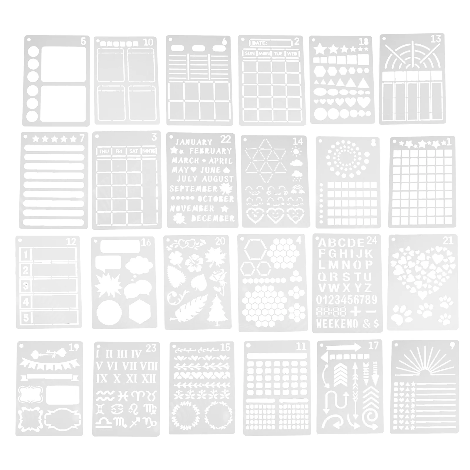 24 Pcs Letter Stencils Log Painting Template Journal Scrapbook Scrapbooking Templates White Plastic Notepad Child
24 Pcs Letter Stencils Log Painting Template Journal Scrapbook Scrapbooking Templates White Plastic Notepad Child