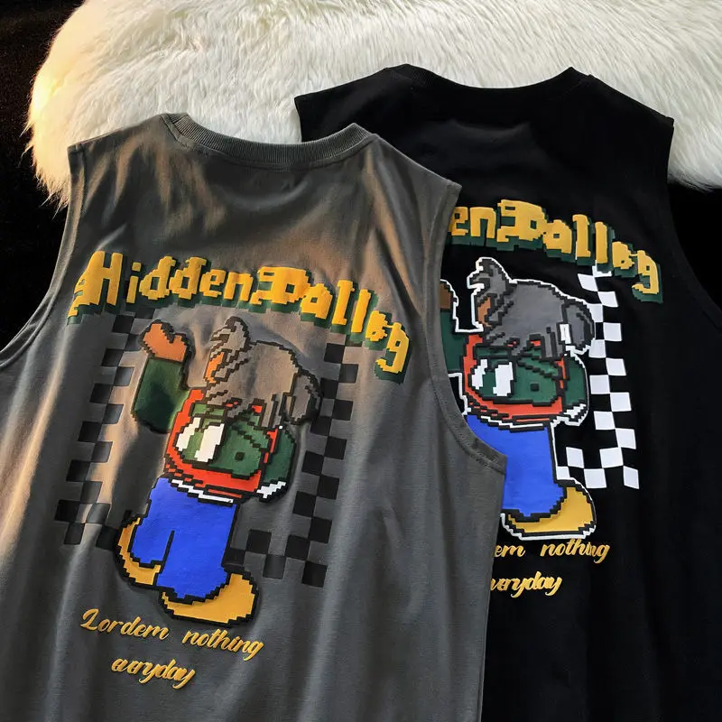 American retro cartoon pixel print t shirt for men and women lovers summer new sleeveless vest short sleeve hip hop casual top
American retro cartoon pixel print t shirt for men and women lovers summer new sleeveless vest short sleeve hip hop casual top