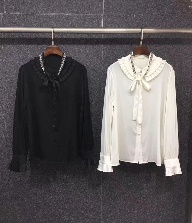 2022 new women fashion pleated neckline nail diamond decoration solid color long-sleeved all-match shirt shirt 1225
2022 new women fashion pleated neckline nail diamond decoration solid color long-sleeved all-match shirt shirt 1225