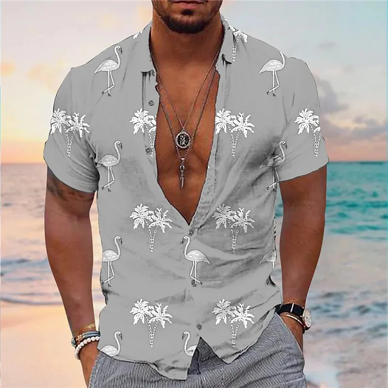 Men's Shirt Summer Hawaiian Shirt Flamingo Coconut Tree Graphic Prints Turndown Daily Holiday Short Sleeves ButtonDown Clothing
Men's Shirt Summer Hawaiian Shirt Flamingo Coconut Tree Graphic Prints Turndown Daily Holiday Short Sleeves ButtonDown Clothing