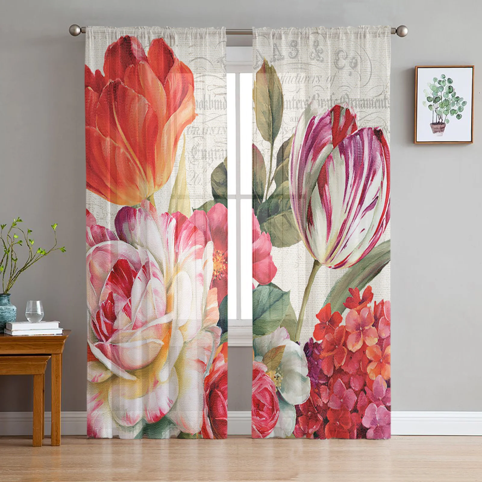 Vintage Flowers Tulips Oil Painting Sheer Curtains for Living Room Bedroom Tulle Curtain for Kitchen Home Decor Window Drapes
Vintage Flowers Tulips Oil Painting Sheer Curtains for Living Room Bedroom Tulle Curtain for Kitchen Home Decor Window Drapes