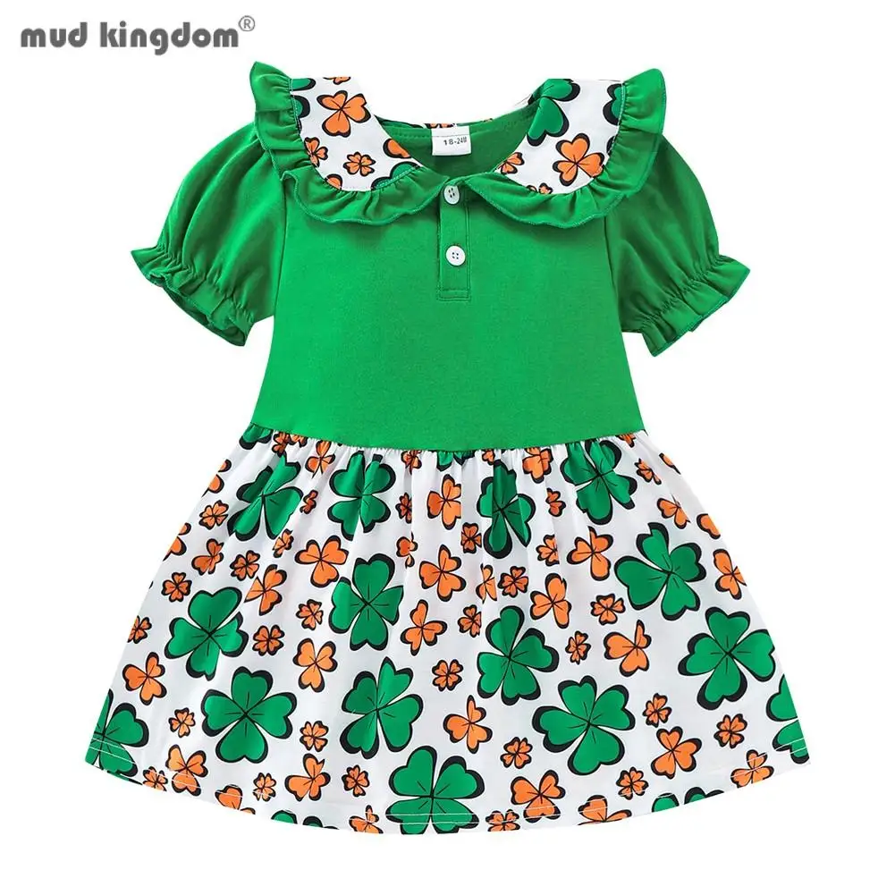 Mudkingdom Little Girls Dress St. Patrick's Day Peter Pan Collar Shamrocks Clover Short Sleeve Dress for Kids Clothes Summer
Mudkingdom Little Girls Dress St. Patrick's Day Peter Pan Collar Shamrocks Clover Short Sleeve Dress for Kids Clothes Summer