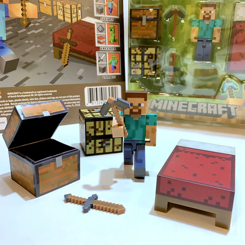 Minecrafts Steve Model Toys Movable Joints Storage Box Sword Pink Pig Bed Collection Ornaments Desktop Decor Dolls Kid Gift
Minecrafts Steve Model Toys Movable Joints Storage Box Sword Pink Pig Bed Collection Ornaments Desktop Decor Dolls Kid Gift