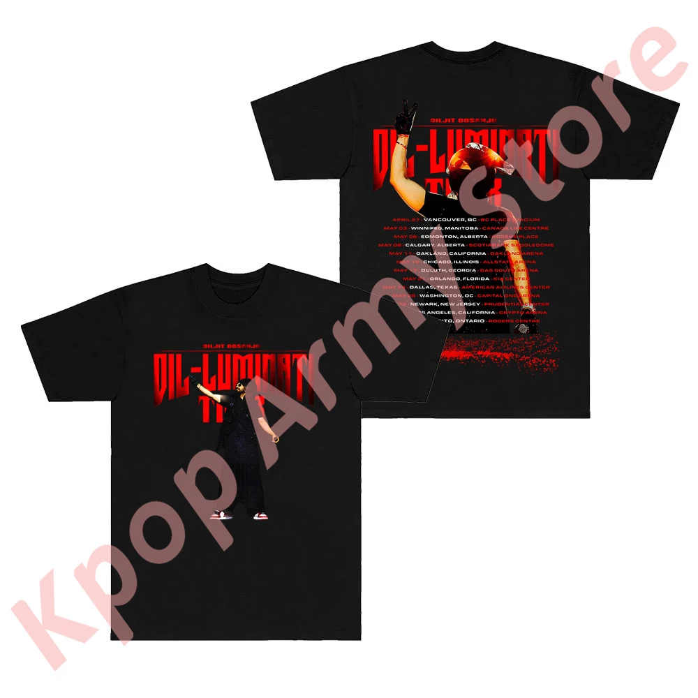Diljit Dosanjh 2024 Dil-Luminati Tour Merch летняя модная повседневная футболка унисекс с коротким