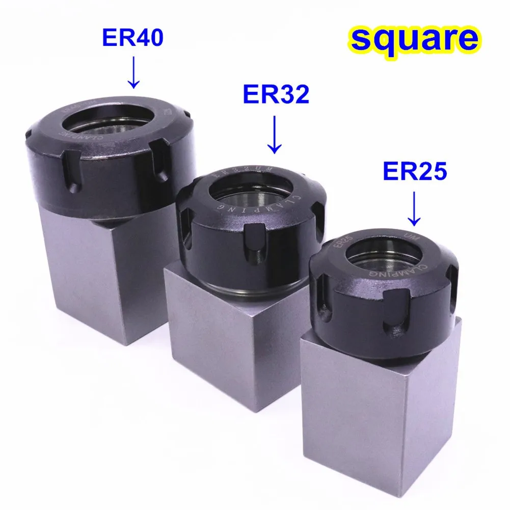 ER25/ER32/ER40 Square Chuck For CNC Lathe Engraving Machine Machining Long Parts Silver Hard Steel Chuck Holder
ER25/ER32/ER40 Square Chuck For CNC Lathe Engraving Machine Machining Long Parts Silver Hard Steel Chuck Holder