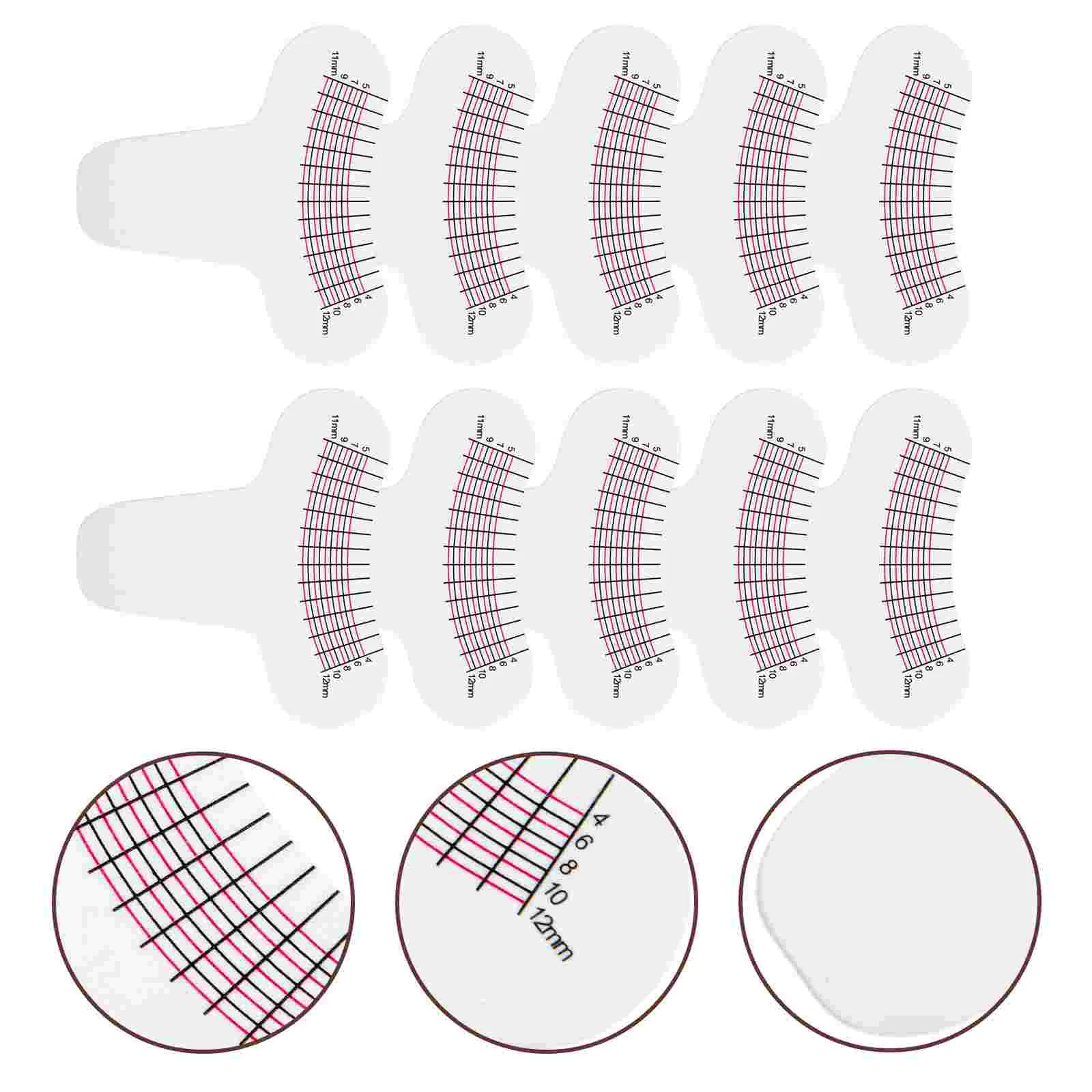 

10 Pcs Eyelashes Curling Degree Ruler Makeup Mascara Soft Plastic Crafting Kit Rulers Paper Card Tool