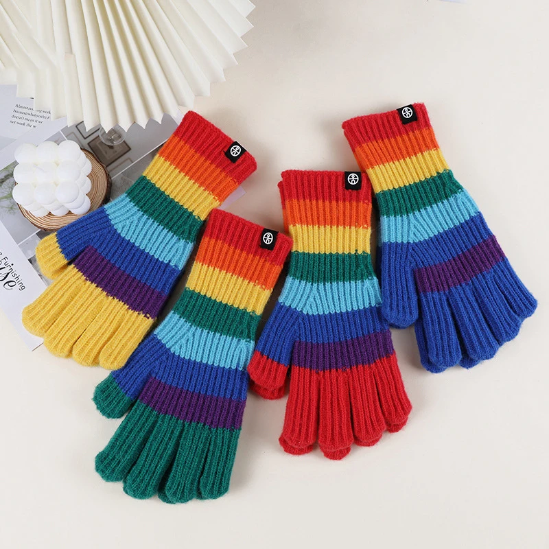 Long Gloves for Women 2022 Multicolor Rainbow Striped Knit Winter Gloves for Girl Parent-child Mittens Touch Screen Open-toe
Long Gloves for Women 2022 Multicolor Rainbow Striped Knit Winter Gloves for Girl Parent-child Mittens Touch Screen Open-toe