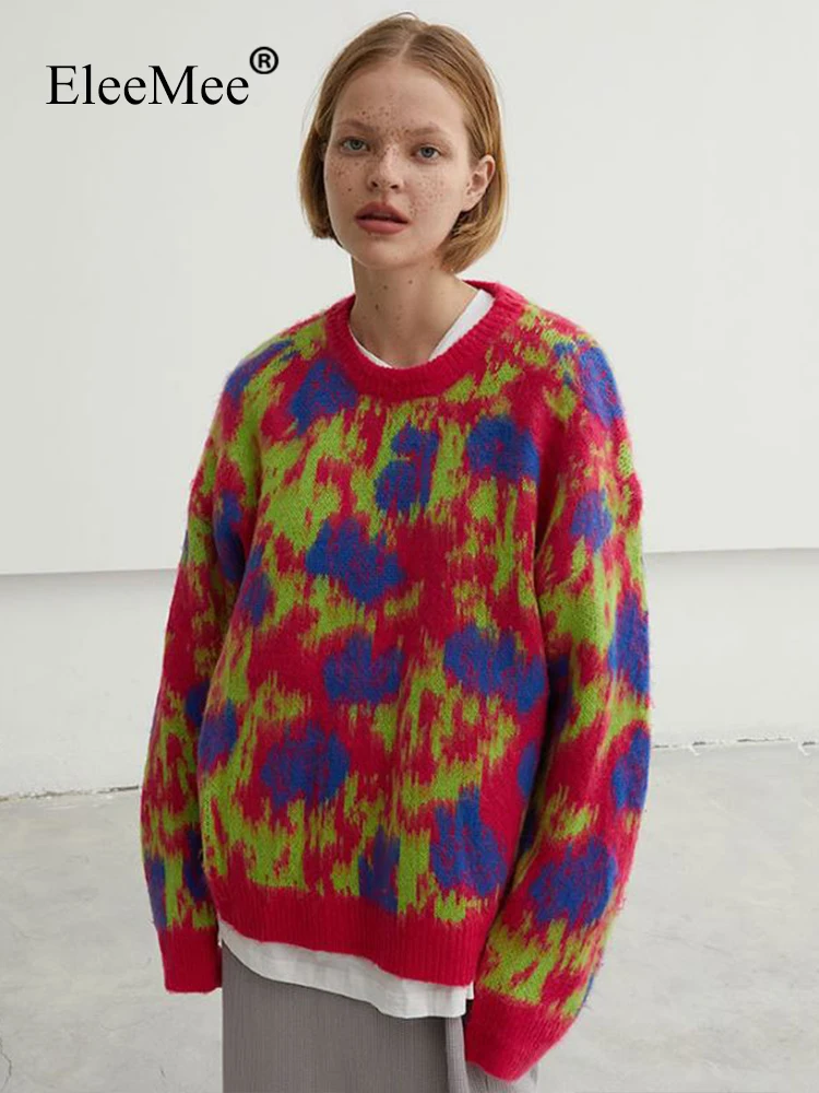 EleeMee Sweater For Women Knitted Mixed Colot Tie Die Loose Ins Fashion Pullover Women Autumn Clothing Vintage Tops Free Size
EleeMee Sweater For Women Knitted Mixed Colot Tie Die Loose Ins Fashion Pullover Women Autumn Clothing Vintage Tops Free Size