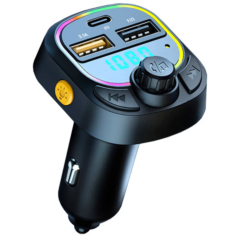 PD 25W Car Charger Dual USB 3.1A Bluetooth FM Transmitter Adapter Fast Charger Auto Handsfree Call Mp3 Player Colorful Lights
PD 25W Car Charger Dual USB 3.1A Bluetooth FM Transmitter Adapter Fast Charger Auto Handsfree Call Mp3 Player Colorful Lights