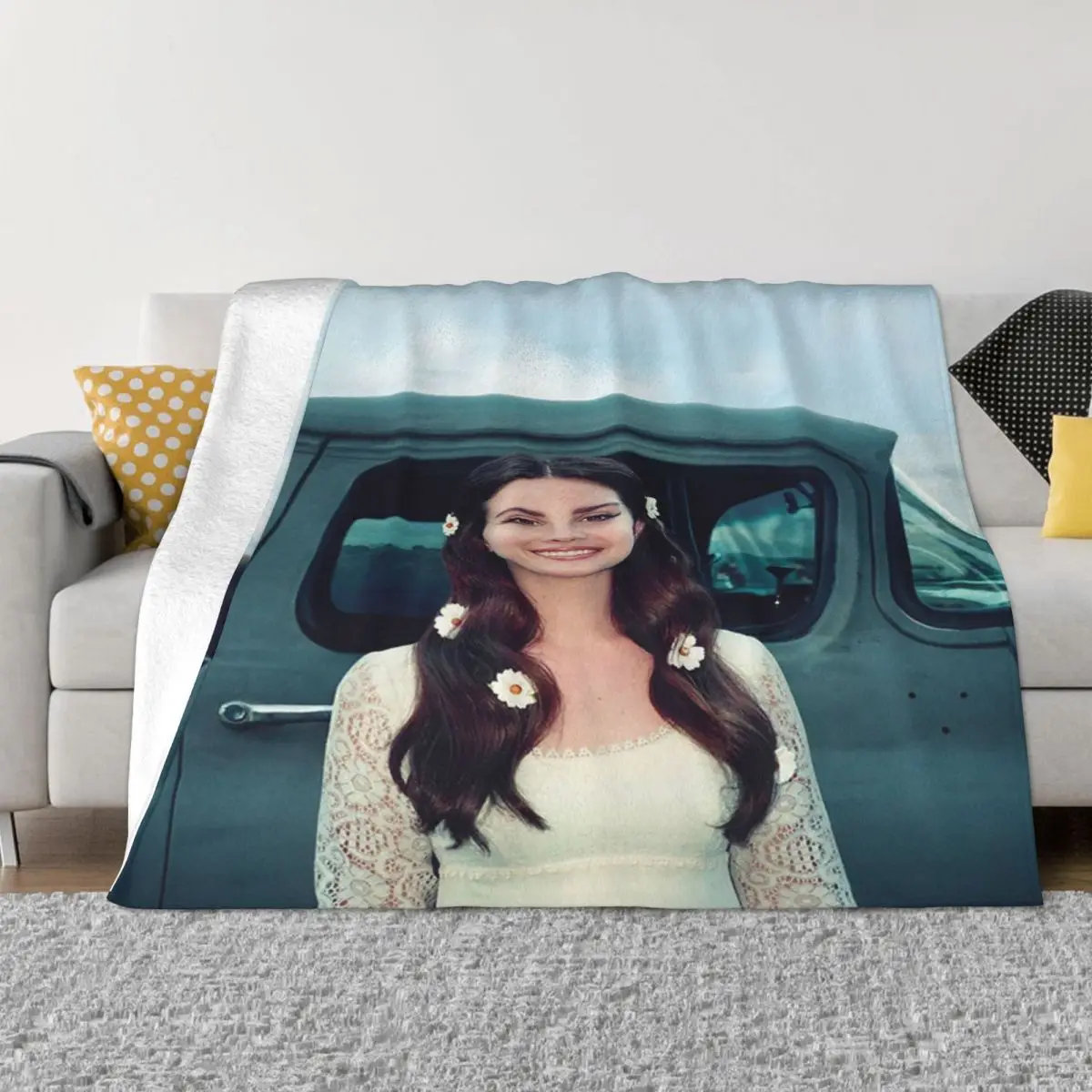 

Lana Del Rey Singer Blanket Coral Fleece Plush Spring Autumn Gift Thin Throw Blankets for Sofa Office Bedding Throws