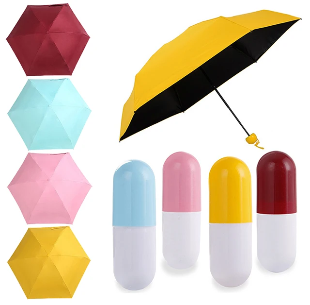 

Карманный мини-зонт в капсулах, портативные маленькие зонтики от дождя, женщин, мужчин, защита от УФ-лучей, дорожный Компактный складной зонтик, зонтики для девушек