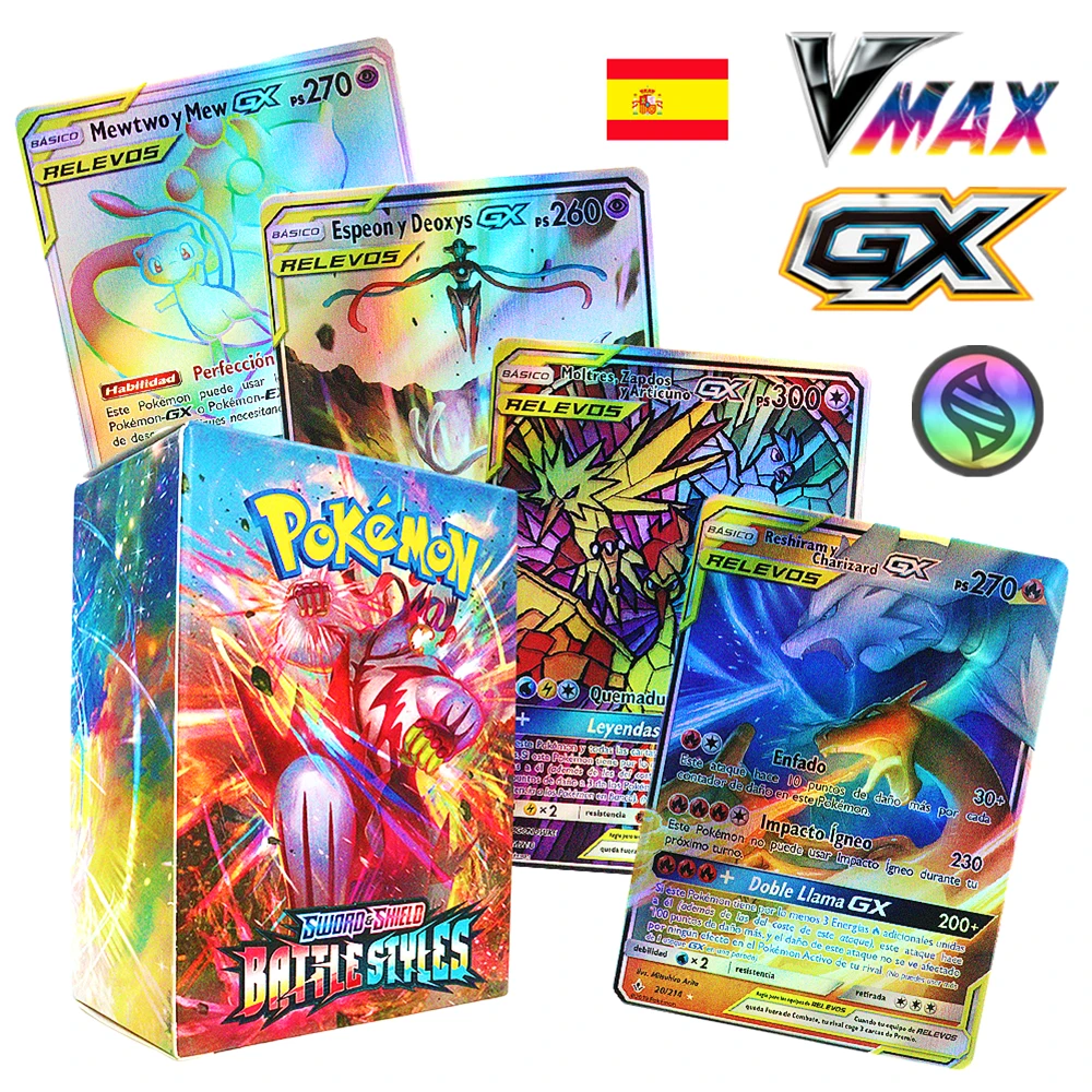 64-100pcs Pokemon Anime Cartoon Game Card Box VMAX MAX GX EX Tag Game Battle Cards Trading Collection Spanish English French
64-100pcs Pokemon Anime Cartoon Game Card Box VMAX MAX GX EX Tag Game Battle Cards Trading Collection Spanish English French