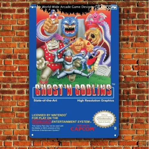 Металлический постер Ghost'n Goblins Nes для видеоигр в стиле ретро жестяной знак 20*30 см